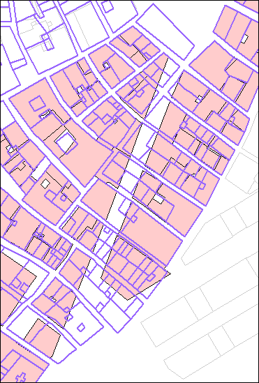 Sovrapposizione tra la carta del 1810 e l'attuale