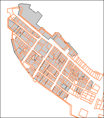 Sovrapposizione tra la carta del 1414 e l'attuale